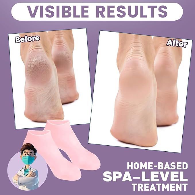 Multicoloured Natural Oil Spa Gel Socks (Pack of 2)