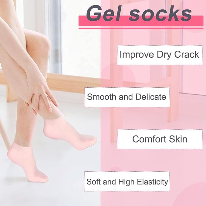 Multicoloured Natural Oil Spa Gel Socks (Pack of 2)