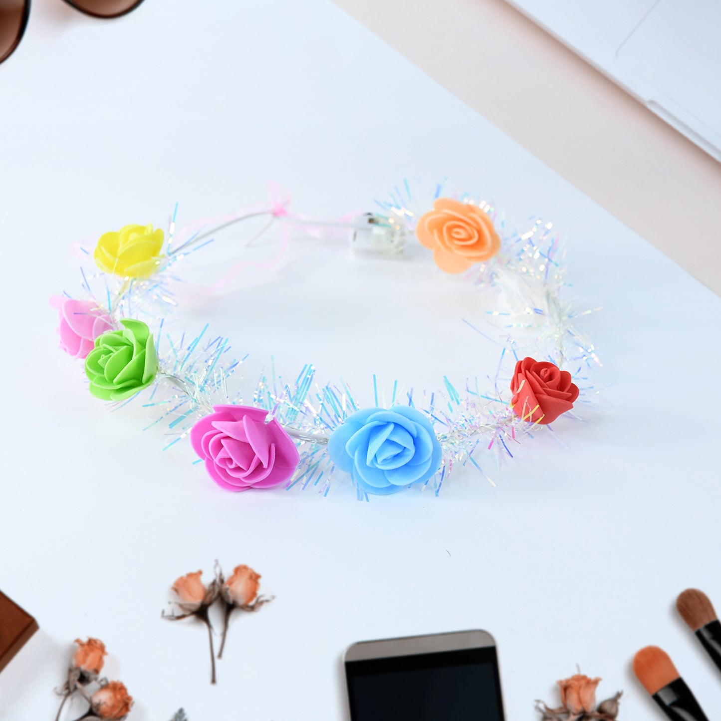 Led Flower Crown Headband Multicolor Light-up (1 Pc)