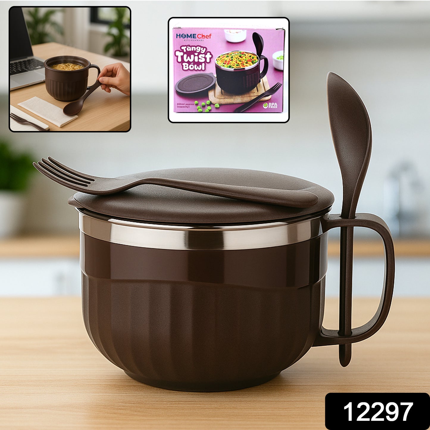 Home Chef Tangy Twist Insulated Lunch Bowl (Approx 650ml 1 Pc)