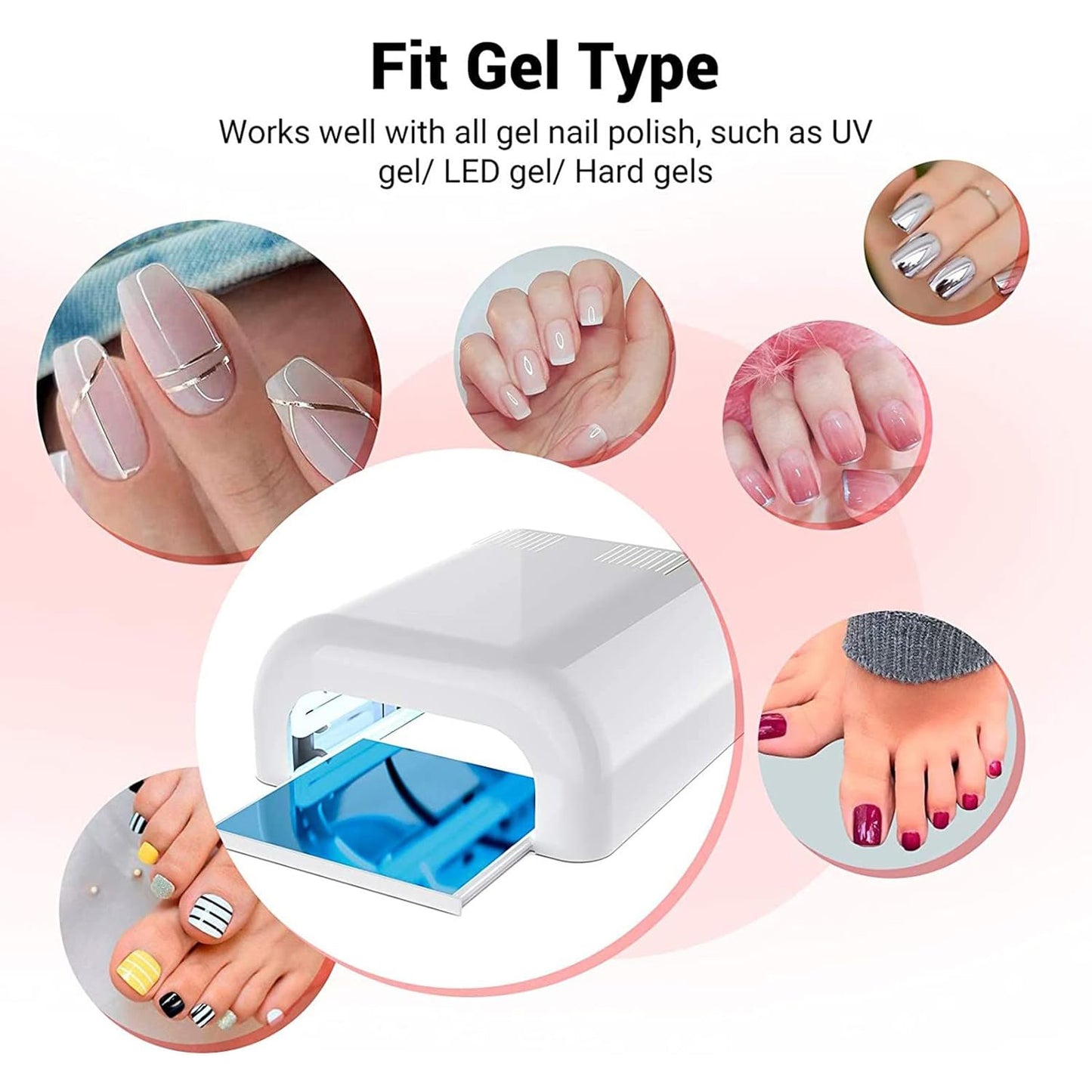 Led Uv Lamp Nail Dryer Gel Nail Lamp Nail Polish Curing Lamp (1 Pc Mix Design)