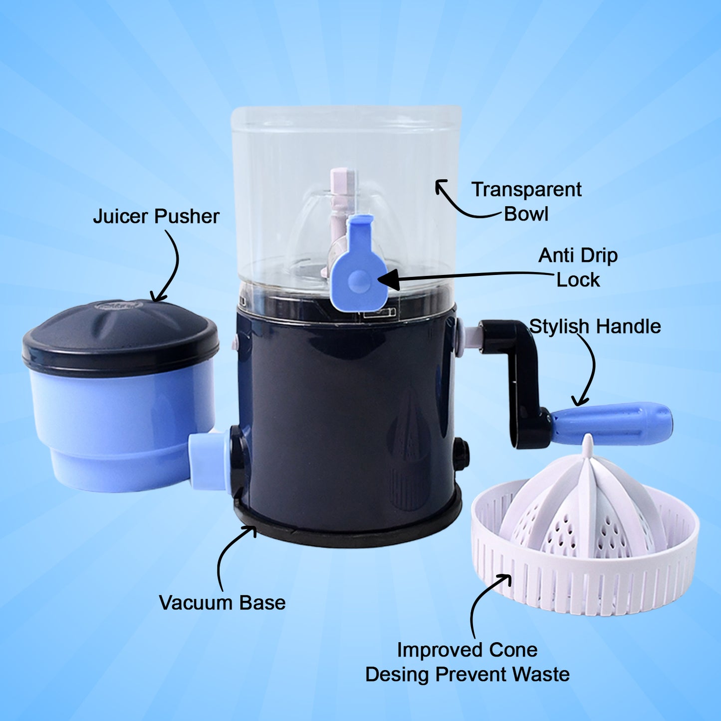 Ritu Hand Operated Compact Manual Juicer (Multicolor 1 Pc)