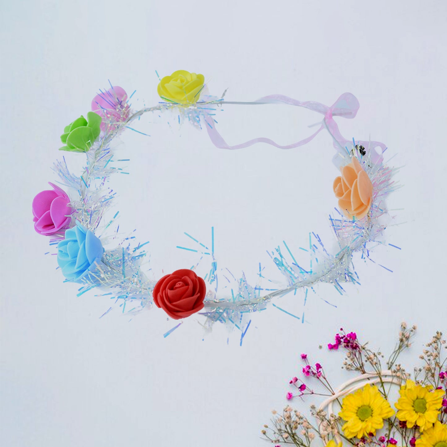 Led Flower Crown Headband Multicolor Light-up (1 Pc)