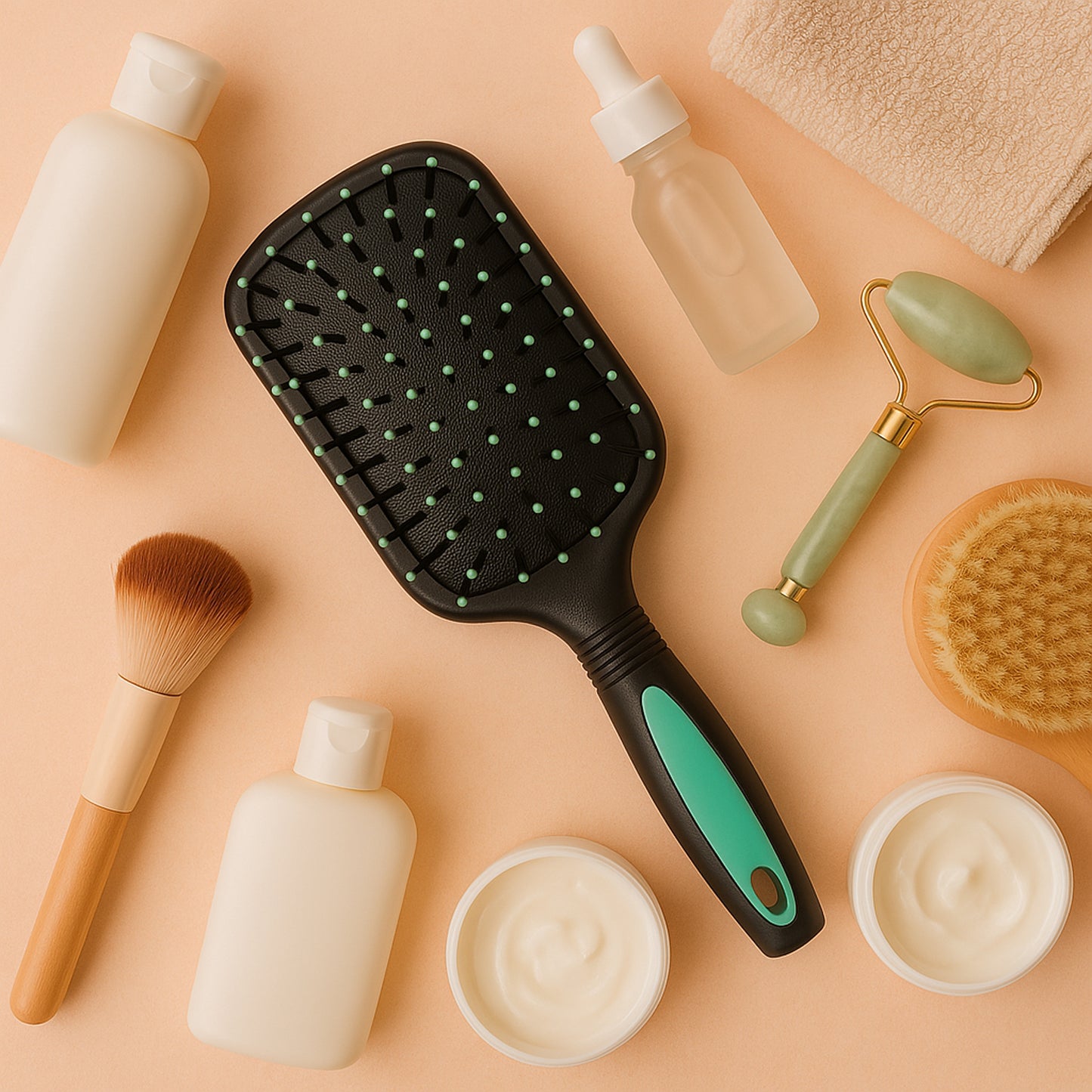 2-in-1 Hair Comb Brush With Mirror