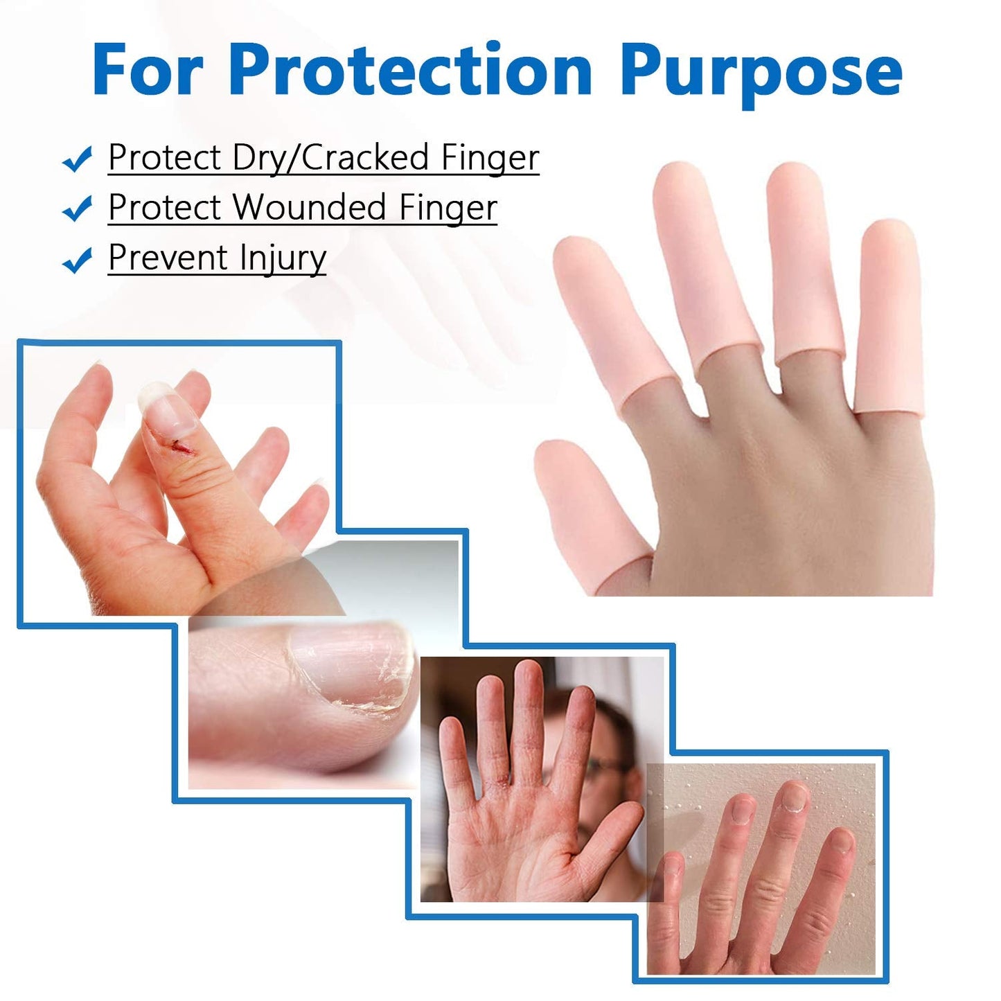 Finger Caps Silicone Finger Protectors Sleeves (Finger Cots 145 Pcs Set Approx)