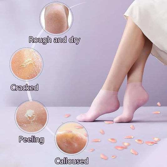 Multicoloured Natural Oil Spa Gel Socks (Pack of 2)
