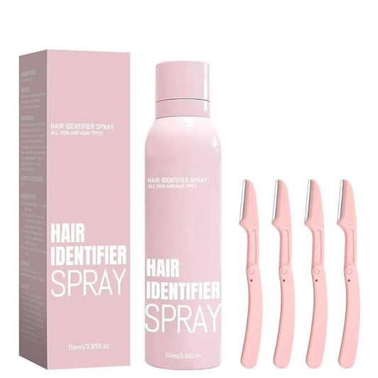 Hair Identifier Spray for Face Shaving with 4 Razors Skin Body Hair Identifier Spray for Men & Women