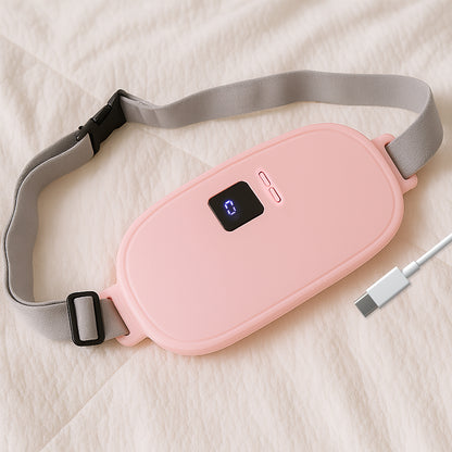 Period Cramp Relief Massager with Heating Pad for Back Pain Rechargeable Smart Warm Palace Belt (1 Pc)